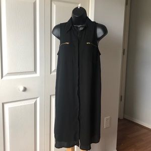 Express Sleeveless Black Shirt Dress Sz S